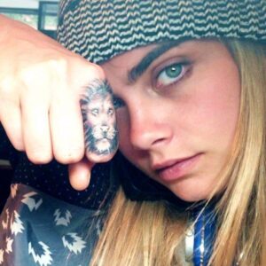 Cara’s lion tattoo.