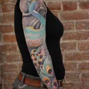 Sleeve by Jeff Gogue, moves with muscles of the arm.