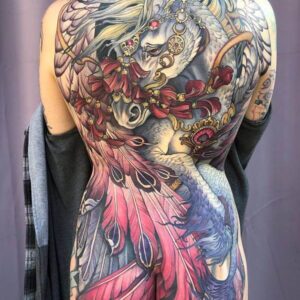 Back piece by Teresa Sharpe, moves perfectly with the body.