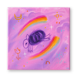 Painting "Little black sheep, going"