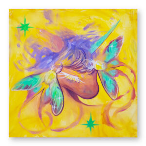 Painting "Two moths and a unicorn"