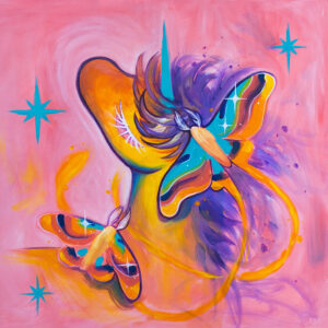 Two moths and a unicorn,too print