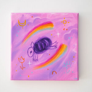 Painting "Little black sheep, going"