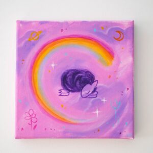 Painting "Little black sheep, sleeping"